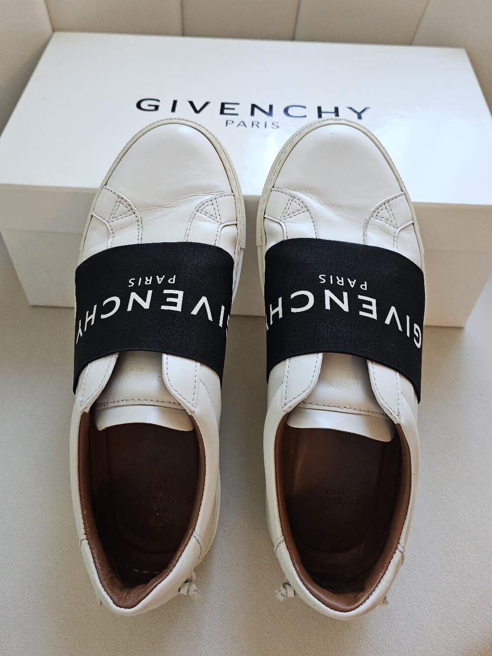 Givenchy White Leather Slip-On Sneakers